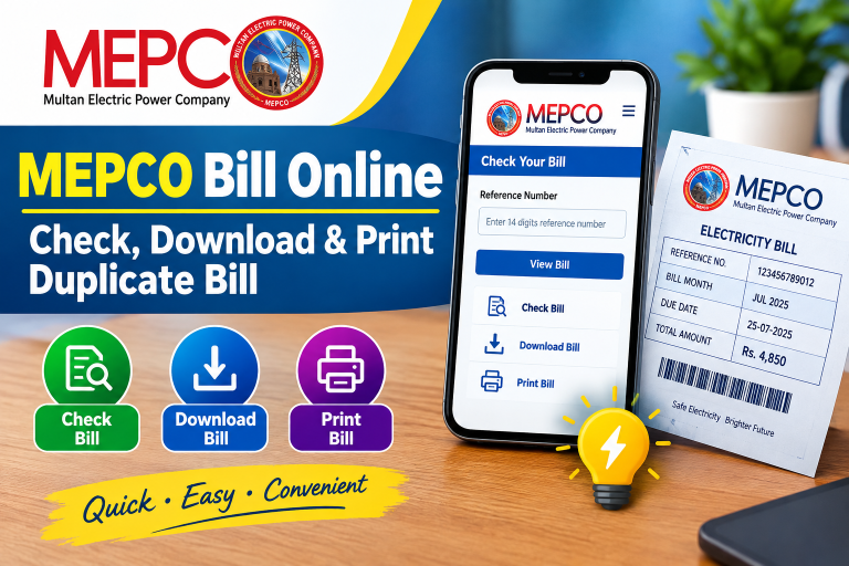MEPCO Bill Online – Check, Download